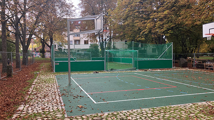 Nachher Bild der Entsiegelung auf einem Bolzplatz in Tübingen
