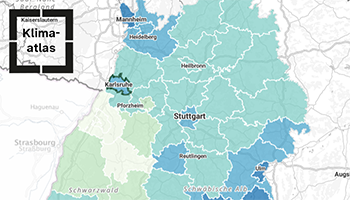 Illustration einer Karte aus dem Klimaatlas