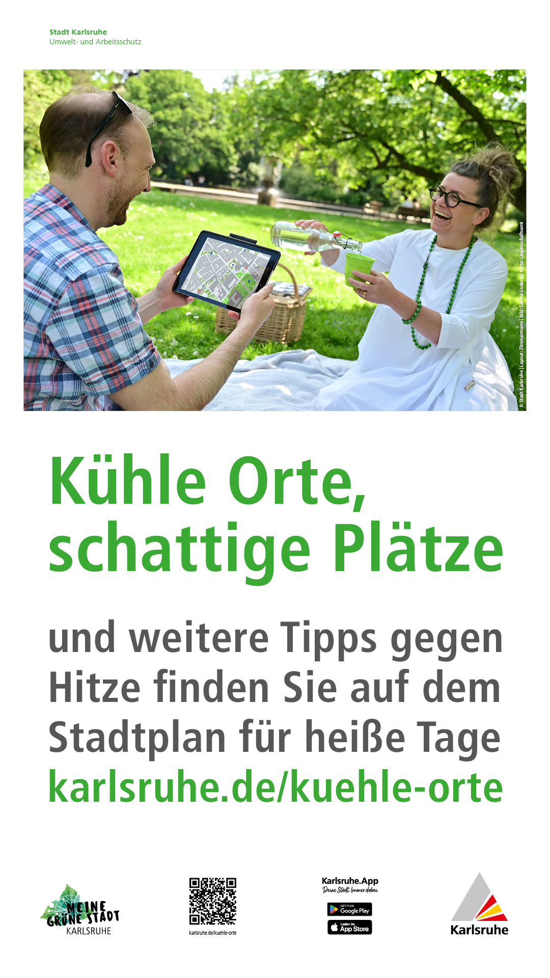 Visualisierung der Kühle Orte Karte Karlsruhe